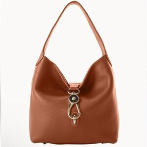 Dooney & Bourke Samba Hobo Logo Loc Sac Brown Pebbled Leather